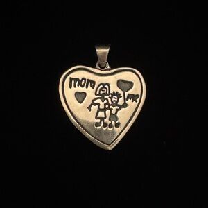 Heart-Shaped Silver MOM Pendant